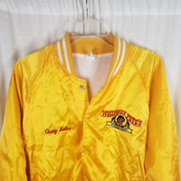 Vtg Whiskey Pete's Casino Yellow Satin Bomber Baseball Jacket Mens L 42 44 USA