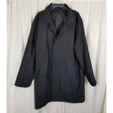 Vintage Chaps All Weather Trench Coat Placket Front Mens sz 44L Black 3/4 Length
