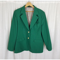 Hardwick Clothes Masters Kelly Green Blazer Jacket Womens 12R USA Polyester Wool