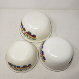 Vintage Rainbow Cherries Enamel Painted Metal Nesting Mixing Bowls Set of 3 Pride Flag Fruit