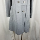 Vintage Mid Century Mod Double Breasted Woven Wool Swing Peacoat Cloak Womens S