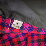 Vtg Evan Picone Houndstooth Wool Plaid Blazer Jacket Skirt Suit Set Womens sz 16