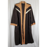 Pierre Cardin Brown Velour Wrap Bath Robe Mens OS Striped USA Smoking Jacket 70s