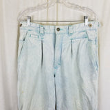 Vtg UnionBay Buckle Back High Waist Acid Bleached Jeans Blue Denim Womens 33 80s