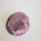 Vintage Kangol Cascade England Pink Angora Fur Bucket Hat Belted Womens England
