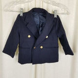 VTG Toddler Boys Imp Originals Navy Military Look Blazer Suit Jacket Coat size 2