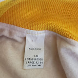 Vtg Whiskey Pete's Casino Yellow Satin Bomber Baseball Jacket Mens L 42 44 USA
