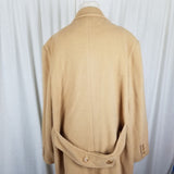 Vintage Marvin Richards Wool Camel Hair Long Maxi Peacoat Coat Womens XL Tan 80s