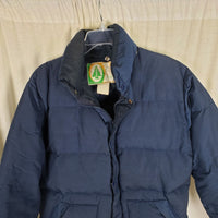 Vintage Woods Goose Co. Down Puffer Jacket Parka Mens L Cargo Pockets Navy Blue