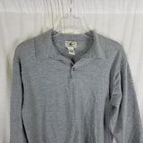 Vintage LL Bean Wool Polo Collared Henley Shirt Sweater Mens M Thin Lightweight