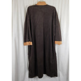 Pierre Cardin Brown Velour Wrap Bath Robe Mens OS Striped USA Smoking Jacket 70s
