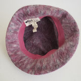 Vintage Kangol Cascade England Pink Angora Fur Bucket Hat Belted Womens England