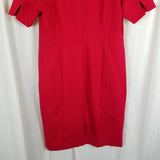 Vintage Brooks Brothers Red VNeck Sheath Cocktail Dress Womens size 16