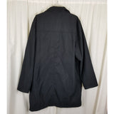 Vintage Chaps All Weather Trench Coat Placket Front Mens sz 44L Black 3/4 Length