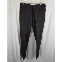 Vintage Plaid Johnson Wool 8 Points Pants Mens sz 36x31 Suspender Ready Woodsman