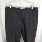 Vintage Plaid Johnson Wool 8 Points Pants Mens sz 36x31 Suspender Ready Woodsman