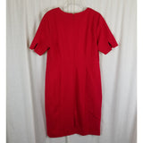 Vintage Brooks Brothers Red VNeck Sheath Cocktail Dress Womens size 16