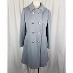 Vintage Mid Century Mod Double Breasted Woven Wool Swing Peacoat Cloak Womens S