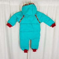 Vintage Log House Designs Hooded One Piece Quilted Winter Snowsuit Baby Girl 12M