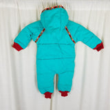 Vintage Log House Designs Hooded One Piece Quilted Winter Snowsuit Baby Girl 12M