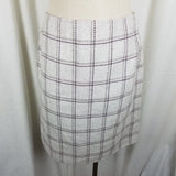 Linda Allard Ellen Tracy Plaid Tweed Angora Wool Skirt Womens sz 10 Short Pencil