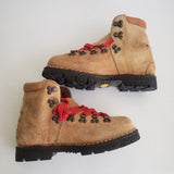 Vtg Texas Steer Suede Hiking Boots Mens 8 Waterproof Vibram Soles Goodyear Italy