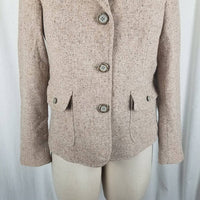 LL Bean Wool Silk Mottled Tweed Equestrian Riding Country Jacket Blazer Womens S