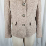 LL Bean Wool Silk Mottled Tweed Equestrian Riding Country Jacket Blazer Womens S