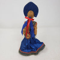 Vintage Russian Traditional Dress Porcelain Doll Tree Topper Table Top 11 inch