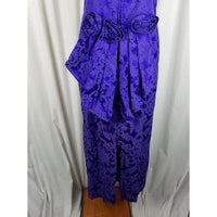 Vintage Bari-Jay Keyhole Bustle Back Maxi Damask Dress Crop Jacket Womens 13 14