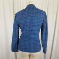 Vintage Pendleton Tartan Plaid 100% Pure Virgin Wool Blazer Jacket Womens S USA