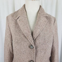 LL Bean Wool Silk Mottled Tweed Equestrian Riding Country Jacket Blazer Womens S