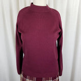 Vintage Pitlochery Knitwear Kilt Skirt Outfit Sash Top Wool Tartan Plaid Womens 14 Lochmari Maroon