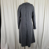 Vintage Henry Lee Double Knit Modest Midi Fit & Flare Dress Charcoal Womens S M