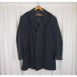 Vintage Jones New York Peacoat Winter Wool Overcoat Mens 44 Black Business