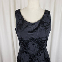 Vintage Scott McClintock Brocade V Back Little Black Dress Womens 12 Jacquard