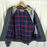 Vintage Pendleton Mottled Wool Bomber Jacket Mens M Knit Trim Plaid Lined USA