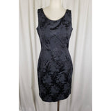 Vintage Scott McClintock Brocade V Back Little Black Dress Womens 12 Jacquard