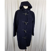 Vintage Brooks Brothers Duffle Coat Toggle Closure Hooded Wool Winter Peacoat Womens S