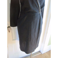 Beechers Brook Woven Jersey Knit Shawl Collar Wrap dress Womens 8 Black Canada