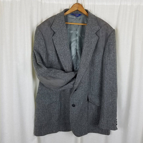 Vintage Pendleton Wool Suede Patch Western Jacket Blazer Sportscoat sz Mens 46L