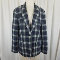 Vintage Pendleton Tartan Plaid 100% Pure Virgin Wool Blazer Jacket Womens M USA