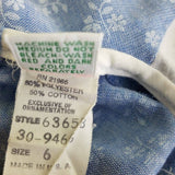 Vintage Peaches N Cream Sailor Collar Calico Twirl Dress Girls 6 Cornflower USA