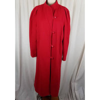 Vintage Beau Brem Red Winter Wool High Neck Maxi Coat Peacoat Womens sz 18T Loop