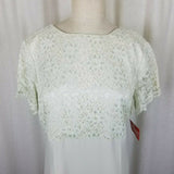 Lanz of Salsburg Vintage Lace Formal Maxi Prom Dress Womens 14 Seafoam Green