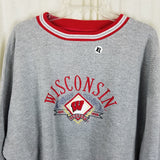 Vintage Wisconsin Badgers Crewneck Sweatshirt Mens XL NCAA Midwest Embroidery