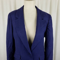 Vintage Miss Pendleton 100% Virgin Wool Blazer Jacket Womens M L USA Royal Blue