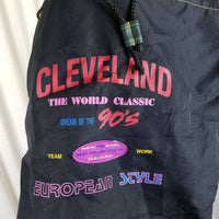 Vintage European Style Cleveland Drawstring Duffle Sling Backpack Weekender 90s