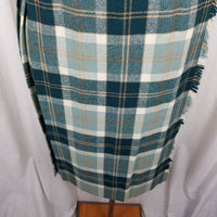 Vintage Scott of Aberdeen Kilt Skirt Wool Tartan Plaid Fringe Wrap Women 14 28in