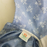 Vintage Peaches N Cream Sailor Collar Calico Twirl Dress Girls 6 Cornflower USA